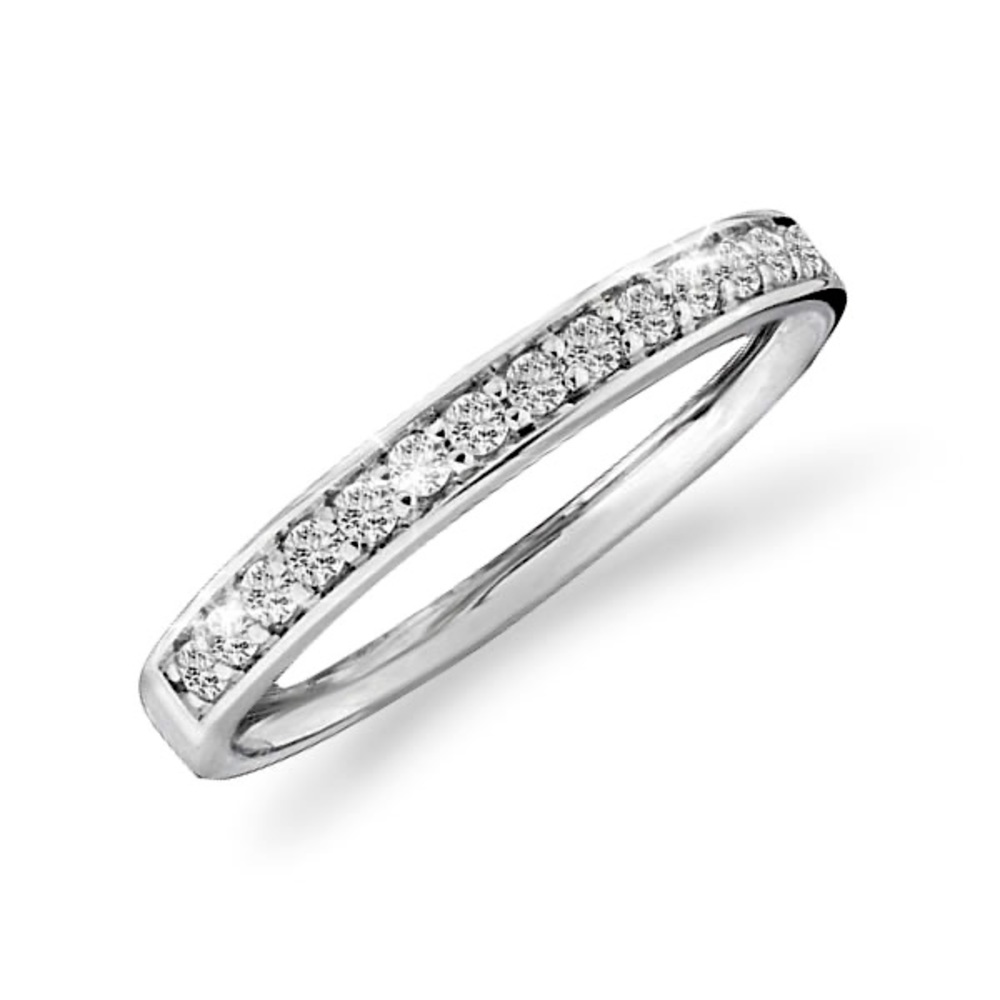 “Queen Of Hearts” White Topaz PavÉ Stacking Band sz 5